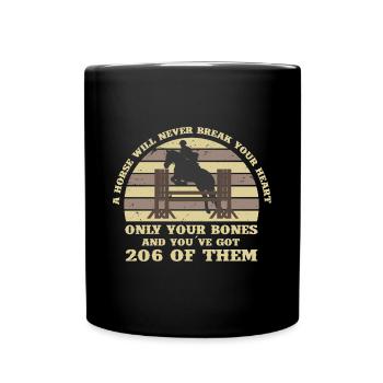 Schönes Reiten Pferde Spruch für Reiter - Tasse einfarbig - Schwarz - Vorne