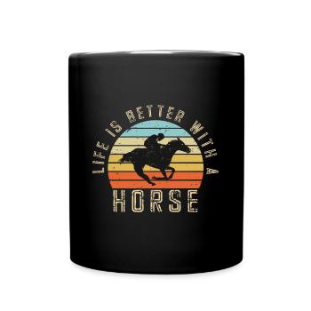 Schönes Reiten Pferde Spruch für Reiter - Tasse einfarbig - Schwarz - Vorne
