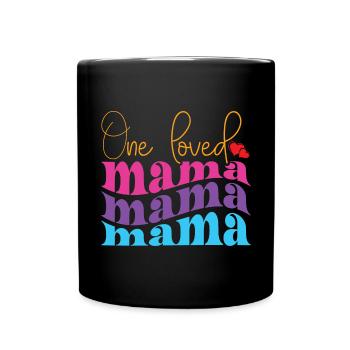 Mom Mom Mother's Day - Mother's Day Design - Full Colour Mug - black - Front