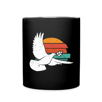Vintage White Dove Distressed - Tasse einfarbig - Schwarz - Vorne