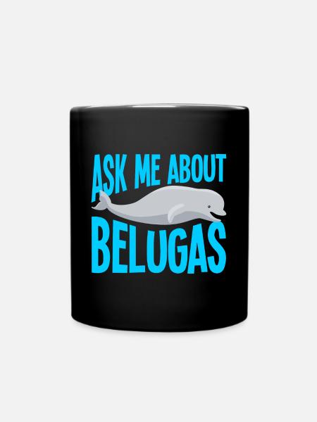 Béluga Béluga Baleine Observation des baleines Dauphin Dauphin - Mug uni - noir