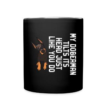 Doberman Pinscher Chien Dobie - Mug uni - noir - Devant