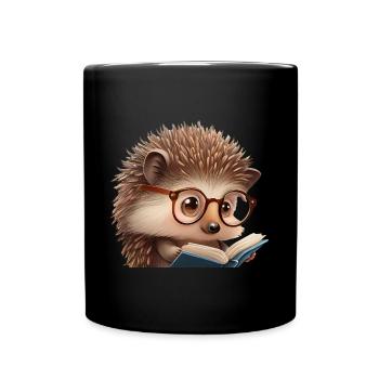 Lecture de hérisson mignon - Mug uni - noir - Devant