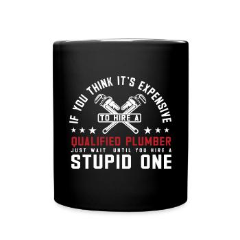 Handwerker Installateur Spruch Klempner - Tasse einfarbig - Schwarz - Vorne