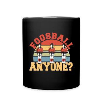 Retro Table Soccer Player Vintage Foosball Anyone - Full Colour Mug - black - Front