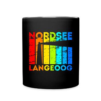 Langeoog Nordsee Ostfriesische Insel Geschenk - Tasse einfarbig - Schwarz - Vorne