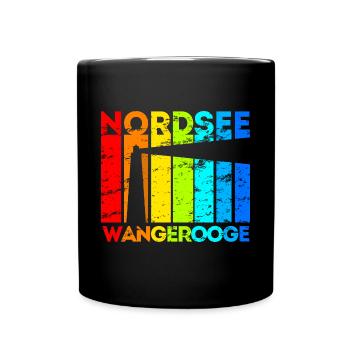 Wangerooge Nordsee Leuchtturm Urlaub - Tasse einfarbig - Schwarz - Vorne