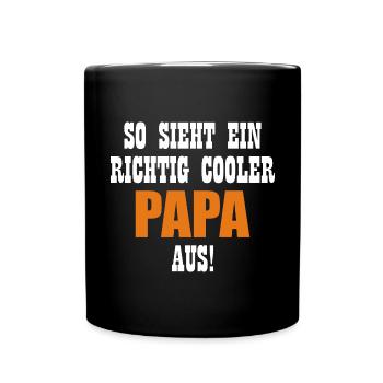 Cooler Papa Zitieren - Quote Grafik - Tasse einfarbig - Schwarz - Vorne