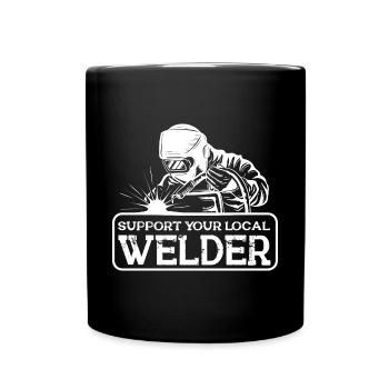 Schweißen Schweißer Spruch Schlosser - Tasse einfarbig - Schwarz - Vorne