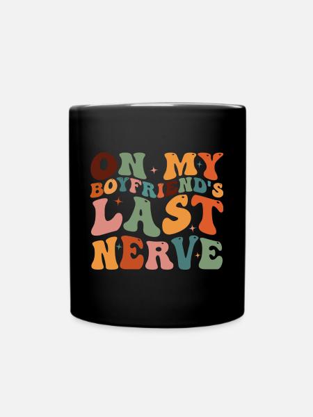 Auf dem Letzten Nerv Meines Mannes - Tasse einfarbig - Schwarz