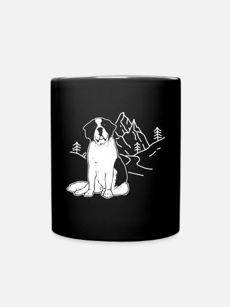 Bernhardiner St. Bernhardshund Hund - Tasse einfarbig - Schwarz