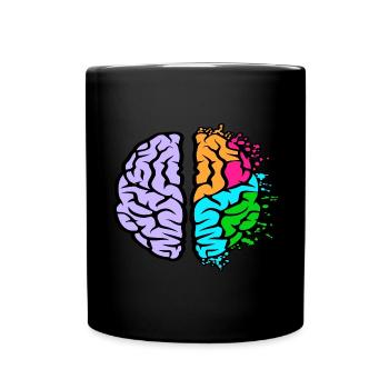Buntes de cerveau colorés Gehirn - Mug uni - noir - Devant