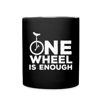 One Wheel Is Enough - Tasse einfarbig - Schwarz - Vorne