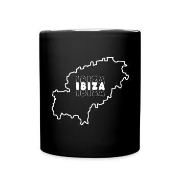 Karte von der Insel von Ibiza Spanien Balearen - Tasse einfarbig - Schwarz - Vorne