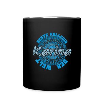 Vorname Karina - Tasse einfarbig - Schwarz - Vorne