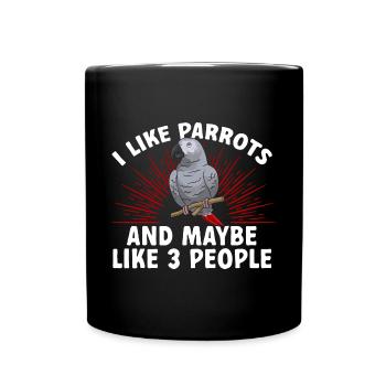 Graupapagei African Grey Parrot Papagei - Full Colour Mug - black - Front