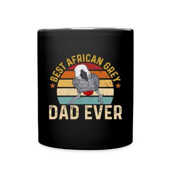 Graupapagei African Grey Parrot Papagei - Tasse einfarbig - Schwarz - Vorne