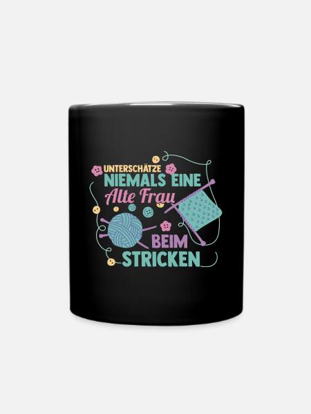 Häkeln Nähen Stricken - Tasse einfarbig - Schwarz