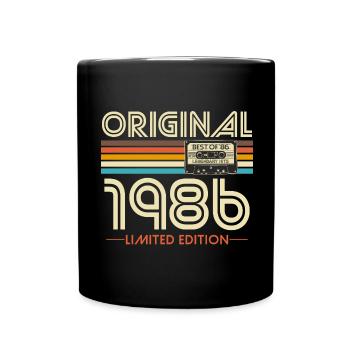 Original 1986 Jahrgang Vintage Geburtstag Retro - Tasse einfarbig - Schwarz - Vorne