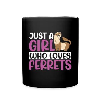 Cute Just A Girl Who Loves Ferrets Women Funny Wea - Full Colour Mug - black - Front