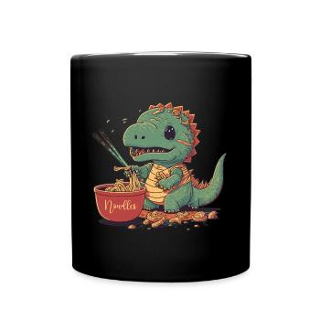 Kawaii Trex Dragon mangeant nouilles Cool Adorable - Mug uni - noir - Devant