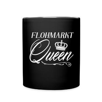 Flohmarkt Queen Antiquitäten Trödelmarkt Händlerin - Tasse einfarbig - Schwarz - Vorne