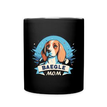 Beagle Mama - Hunde Liebhaberinnen Geschenkidee - Tasse einfarbig - Schwarz - Vorne