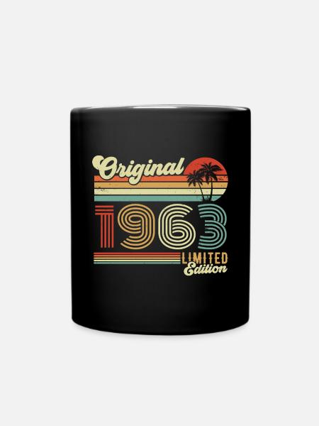 1963 Retro Vintage Jahrgang Geburtstag Geschenk - Tasse einfarbig - Schwarz