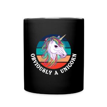 Obviously A Unicorn - Full Colour Mug - black - Front