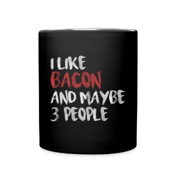 J’aime le bacon et peut-être trois personnes - Mug uni - noir - Devant