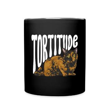 Schildpatt Katze Tortoiseshell Cat Tortie - Tasse einfarbig - Schwarz - Vorne