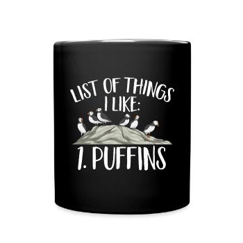 puffin puffin auke birds Lunde - Full Colour Mug - black - Front