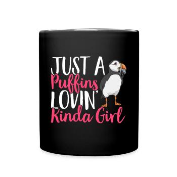 puffin puffin auke birds Lunde - Full Colour Mug - black - Front