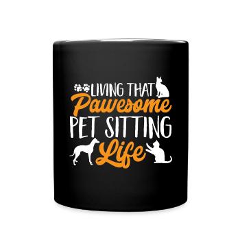 Haustierbetreuung Katze Hund Haustiersitter - Tasse einfarbig - Schwarz - Vorne