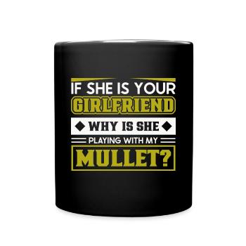 Mullet Frisur Vokuhila Frisur - Tasse einfarbig - Schwarz - Vorne