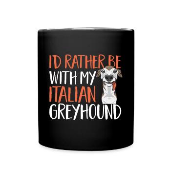 Lévrier italien Greyhound Chiens - Mug uni - noir - Devant