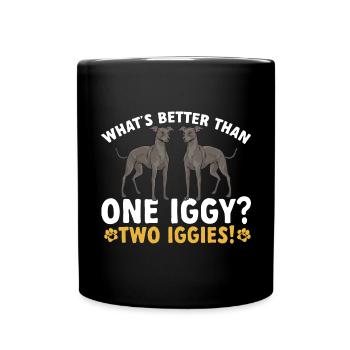 Italian Greyhound Greyhound Dogs - Full Colour Mug - black - Front