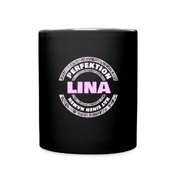 Vorname Lina - Tasse einfarbig - Schwarz - Vorne