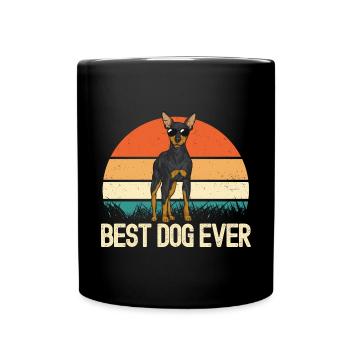 Miniature Pinscher Rehpinscher Min Pin Dog - Full Colour Mug - black - Front