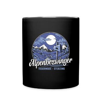Alpenüberquerung Tegernsee Sterzing Alpenbezwinger - Tasse einfarbig - Schwarz - Vorne