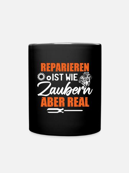 KFZ Mechaniker Humor Auto - Tasse einfarbig - Schwarz