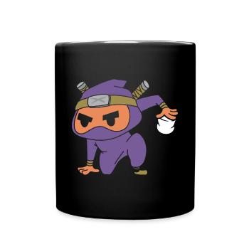 Campfire Marshmallow Cute Kids Smore Ninja - Tasse einfarbig - Schwarz - Vorne