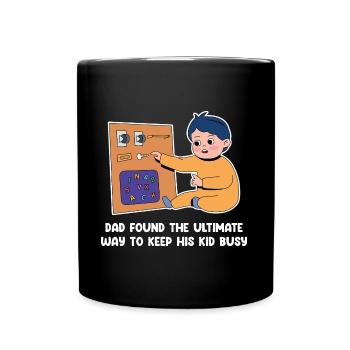 Father's Day and children's design - Full Colour Mug - black - Front