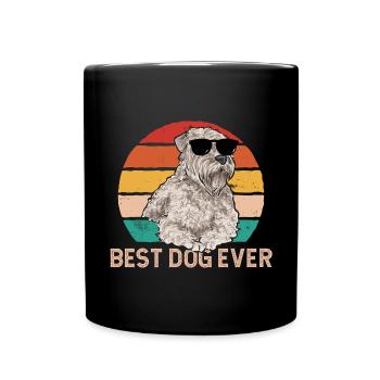 Irish Soft Coated Wheaten Terrier - Tasse einfarbig - Schwarz - Vorne