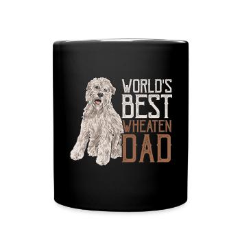 Irish Soft Coated Wheaten Terrier - Tasse einfarbig - Schwarz - Vorne