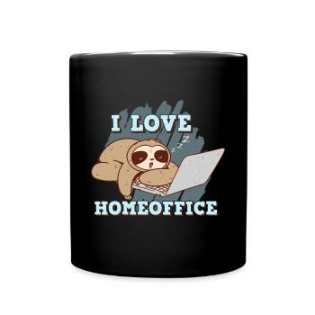 Ich liebe das Home Office - Tasse einfarbig - Schwarz - Vorne