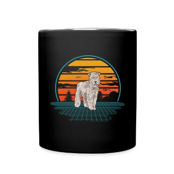 Irish Soft Coated Wheaten Terrier - Tasse einfarbig - Schwarz - Vorne