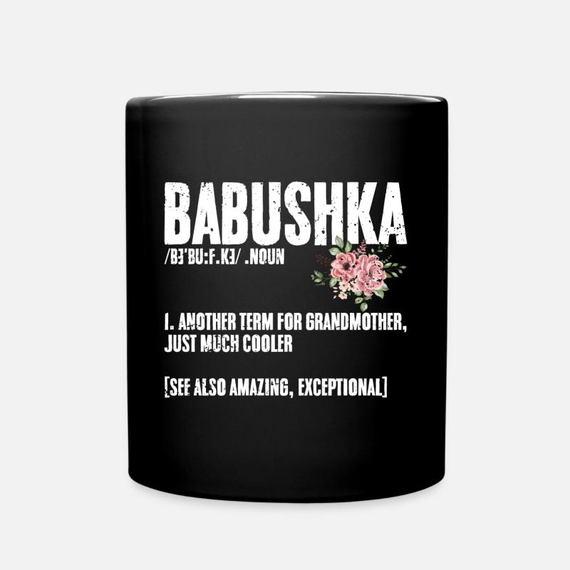 Cool Babushka Definition For A Russian Grandma - Full Colour Mug - black