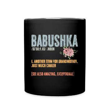 Vintage Babushka Definition A Russian Grandma - Full Colour Mug - black - Front