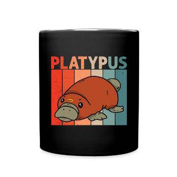 Platypus Schnabeltier - Tasse einfarbig - Schwarz - Vorne